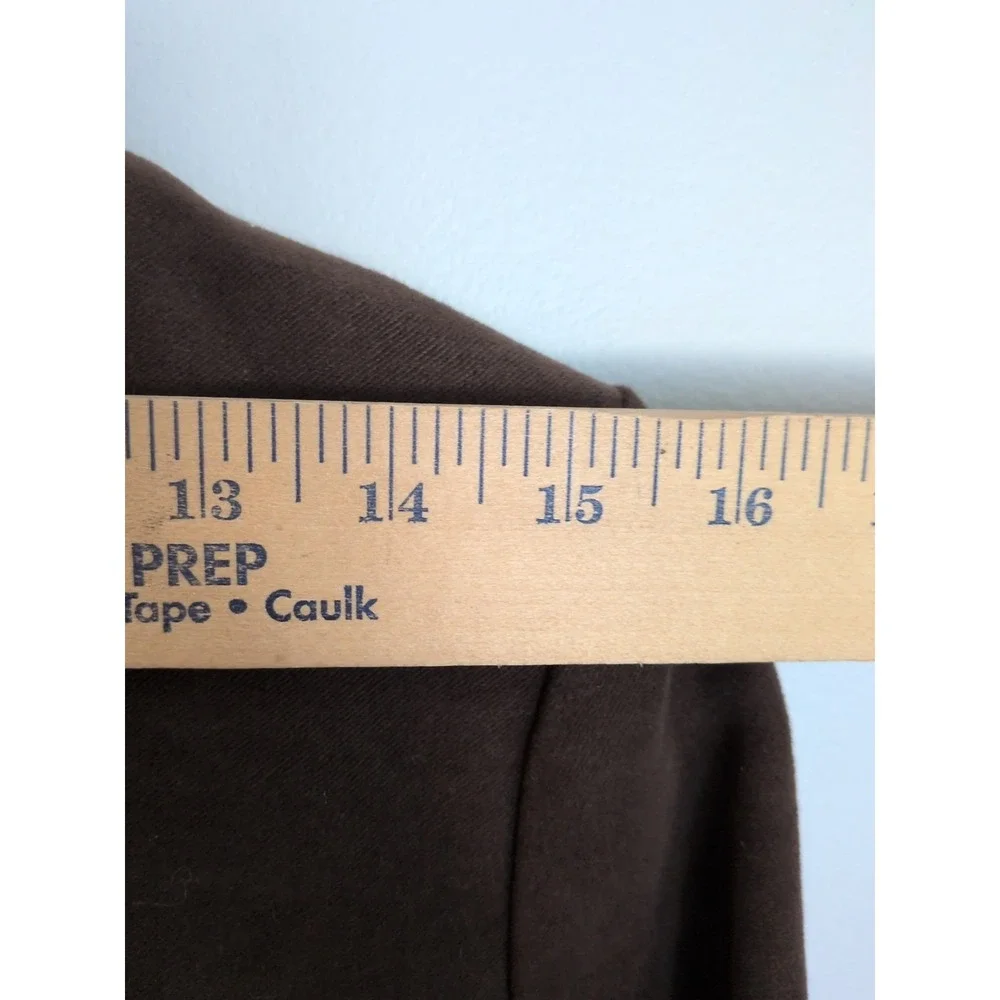 Hk_Hhh Women's Brown Cotton Blazer Jacket Size Small Polka Dot Lining Casual Pre - Picture 12 of 13